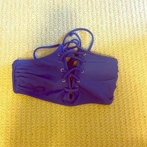 XHILARATION blue halter bikini top